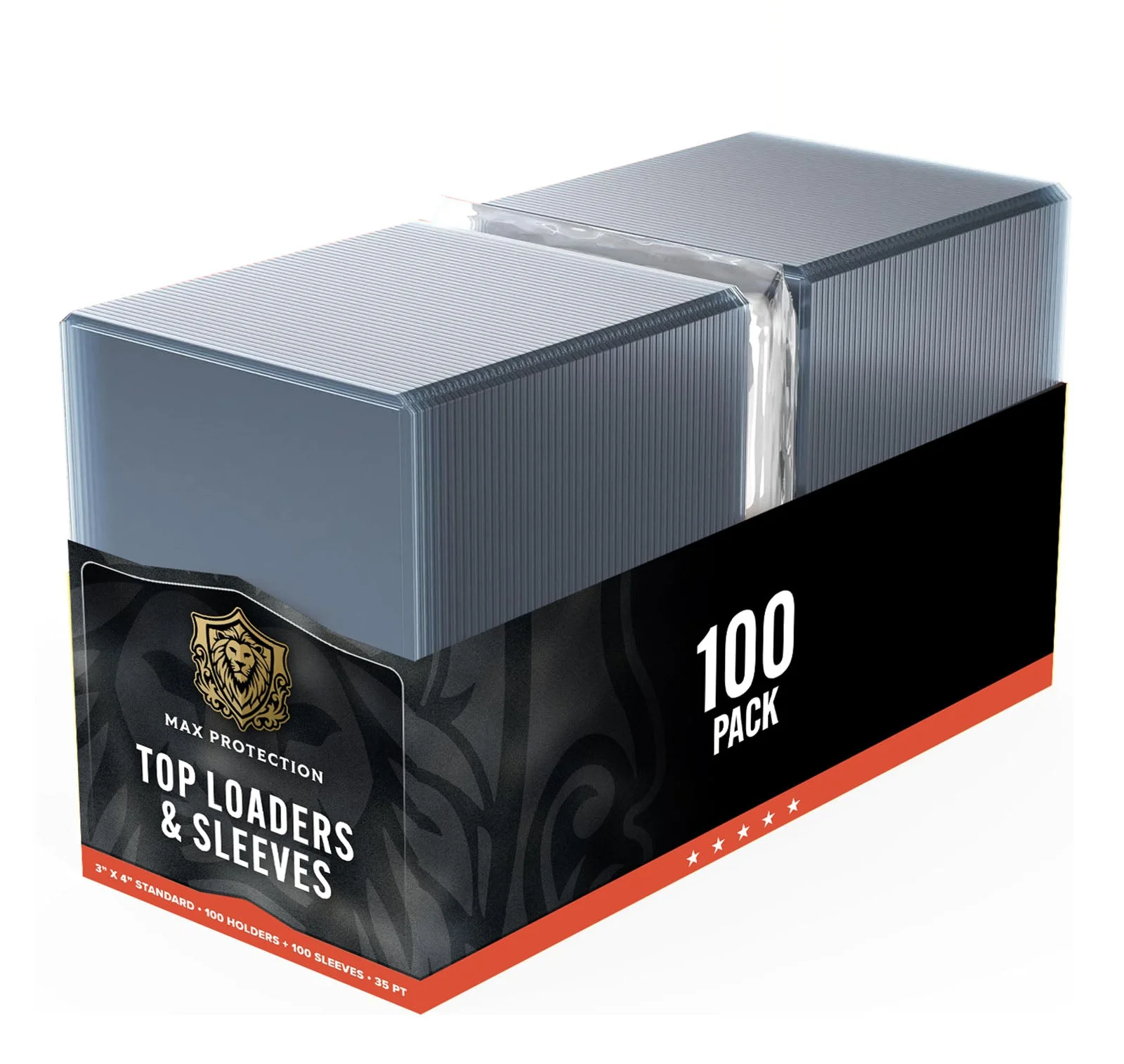 1000ct Case Ultra Max Pro 35pt Trading Card Toploaders plus Soft Sleeves | Crystal Clear Holders - Image 2