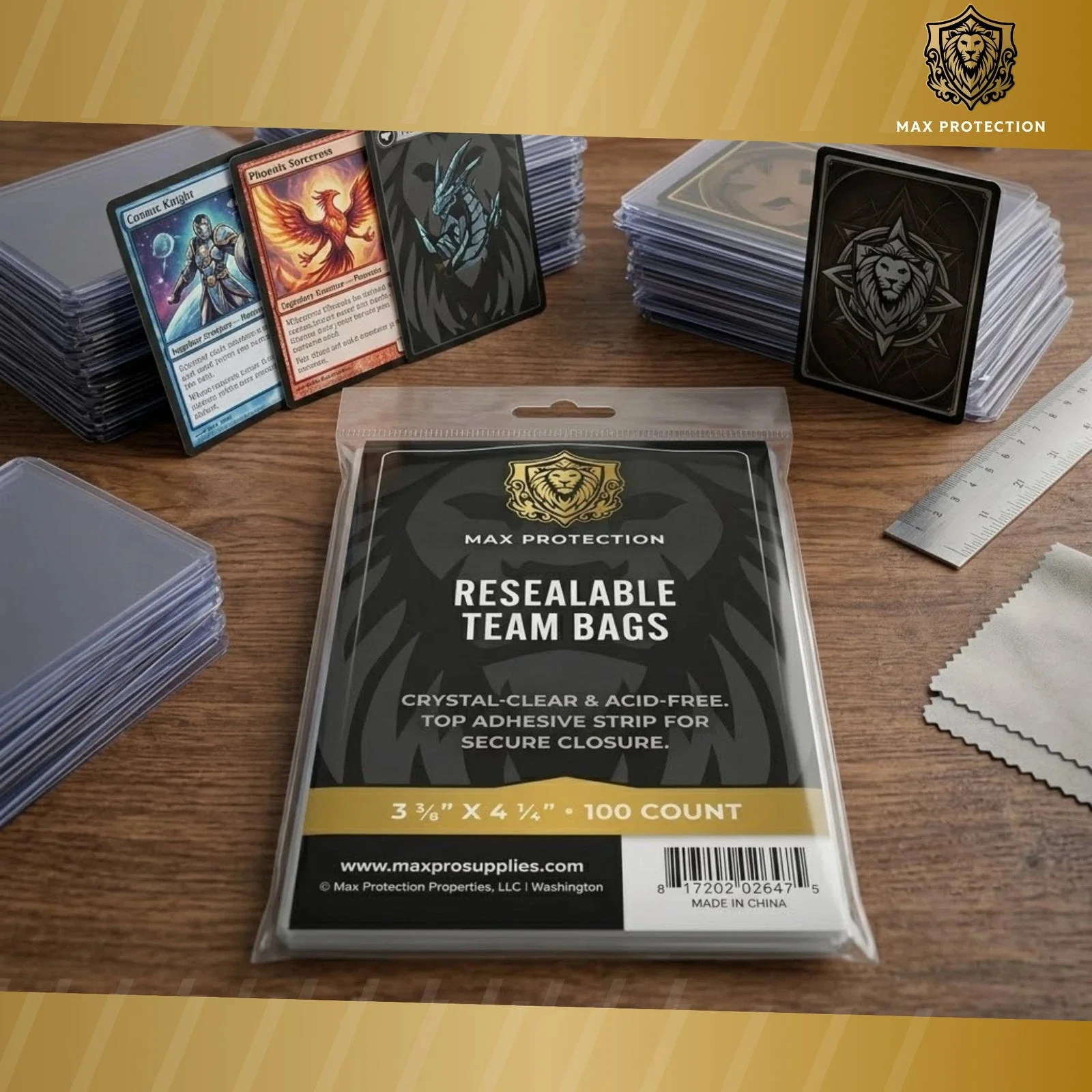 100ct Pack Resealable Team Bags / Sleeves - Max Protection - Image 3