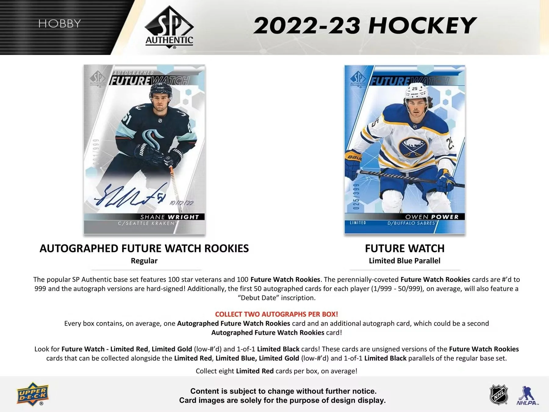 2022/23 Upper Deck SP Authentic Hockey Hobby Box - Image 5