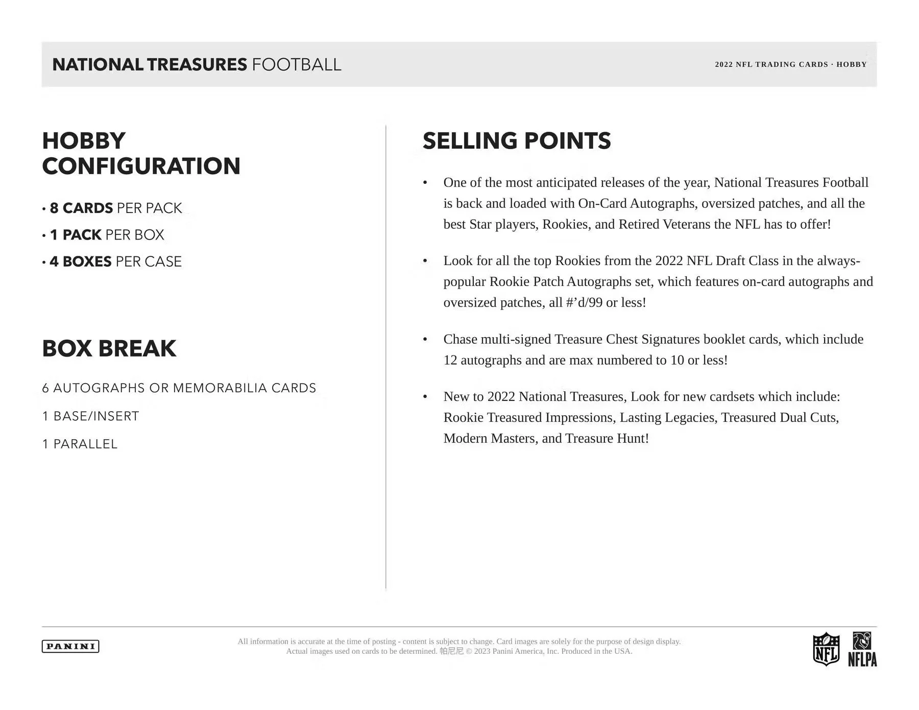 2022 Panini National Treasures Football Hobby Box - Image 8