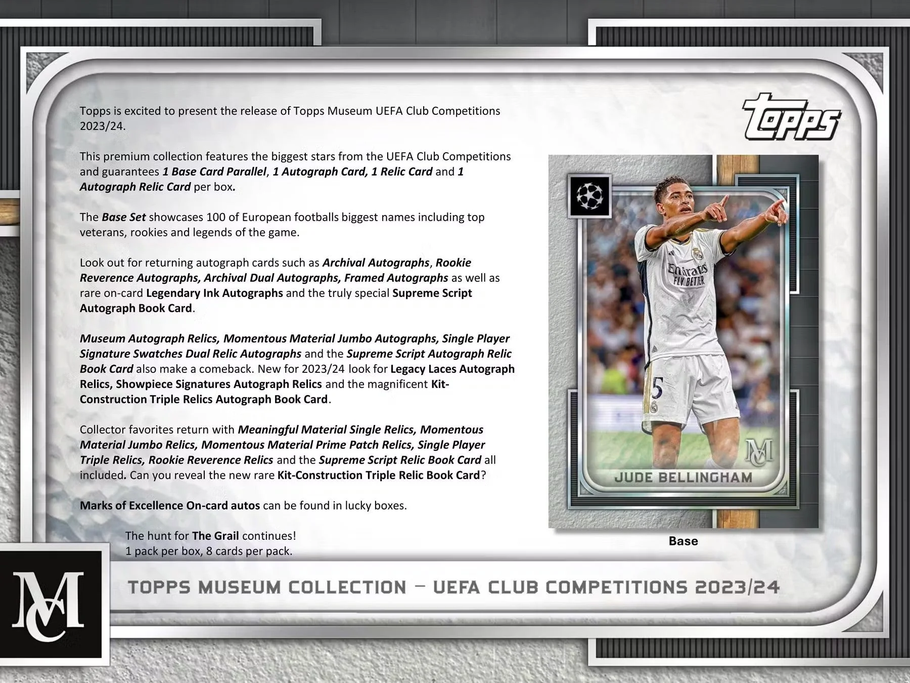 2023-24 Topps UEFA Club Competitions Museum Collection Soccer Hobby Box - Image 5