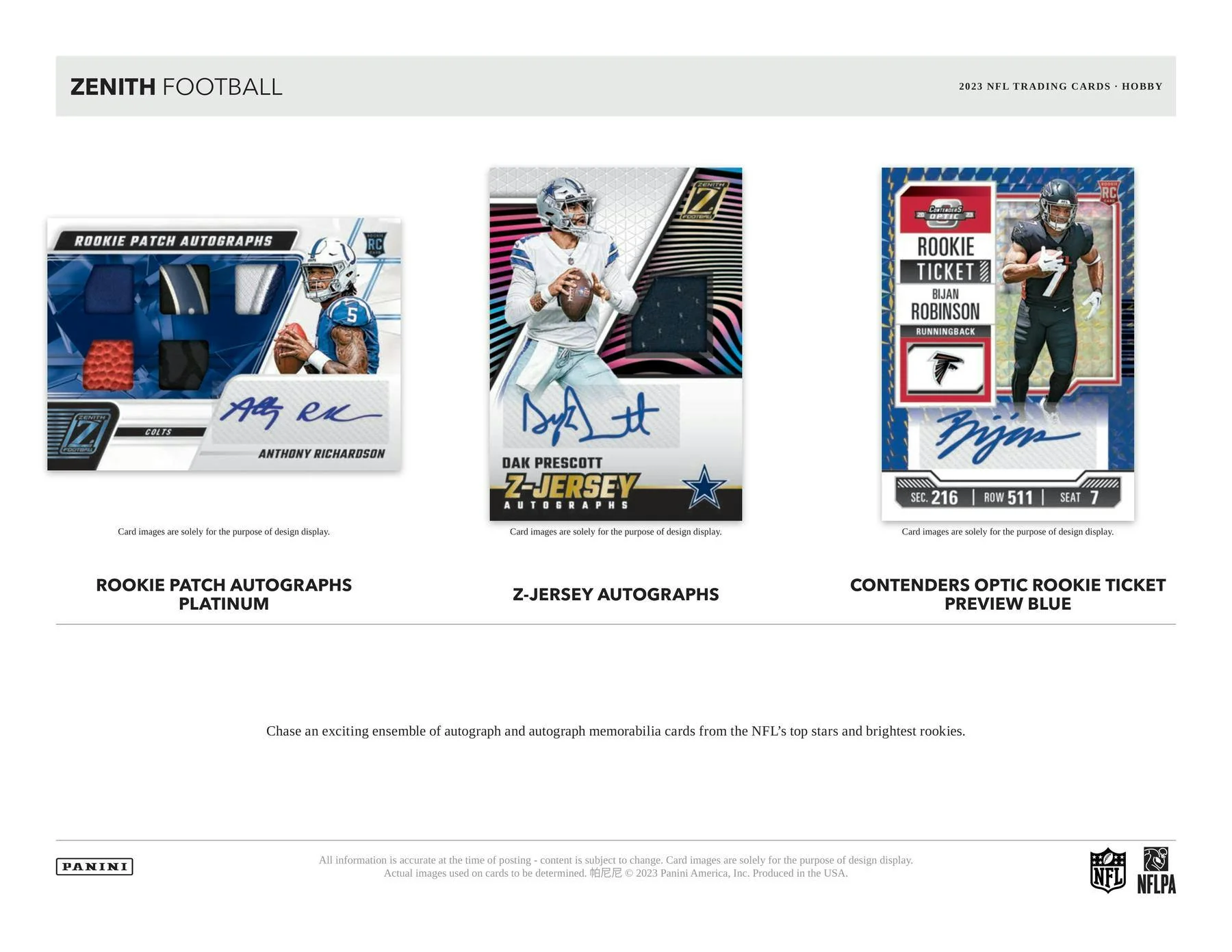 2023 Panini Zenith Football Hobby - Image 4