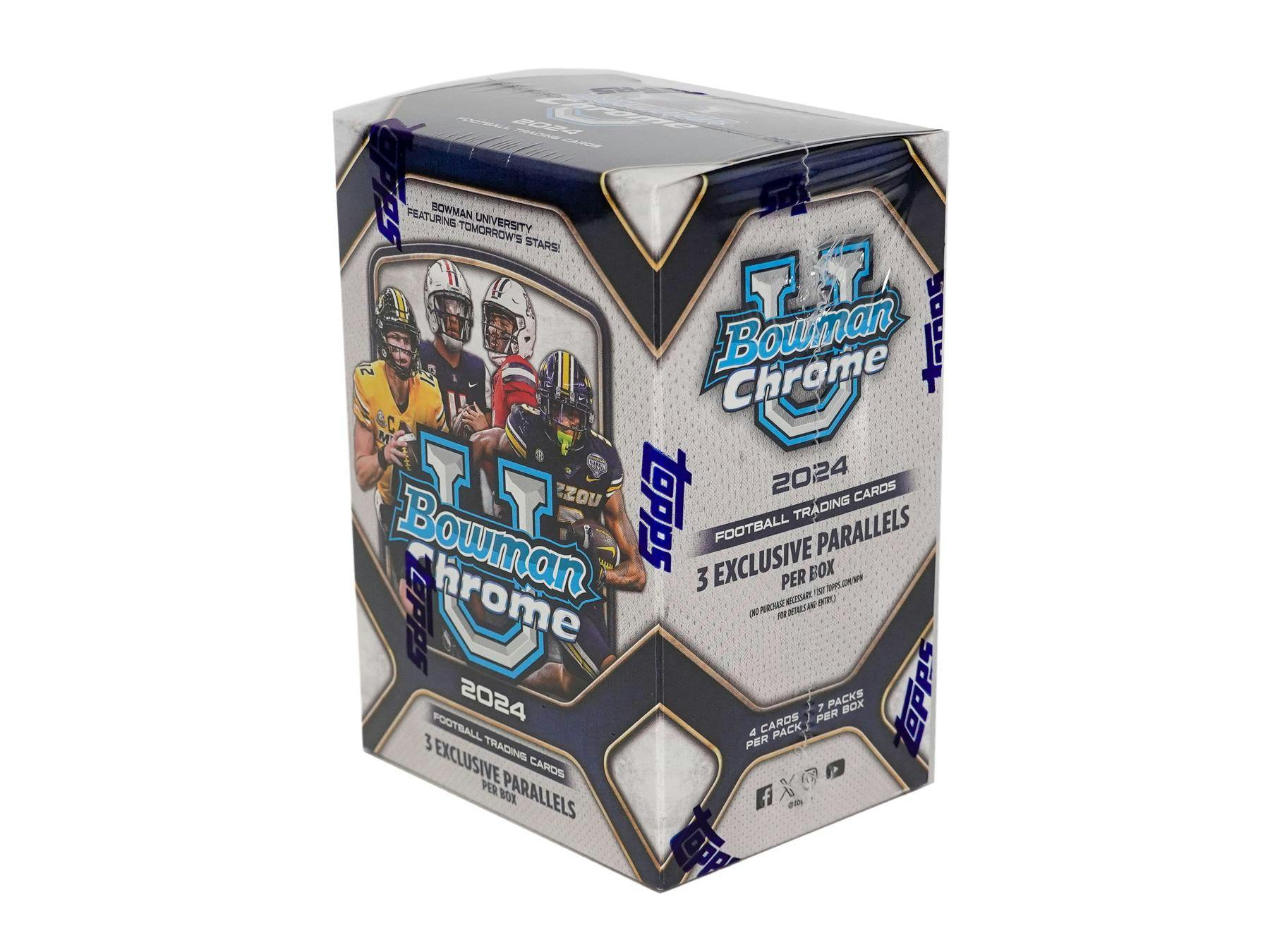 2024 Bowman University Chrome Football 7-Pack Blaster Box - Image 2