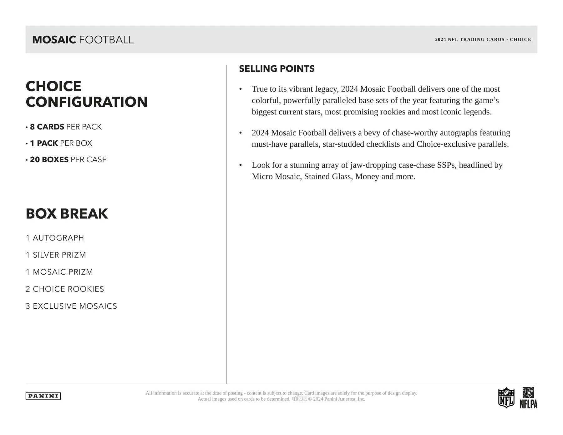 2024 Panini Mosaic Football Choice Box - Image 6