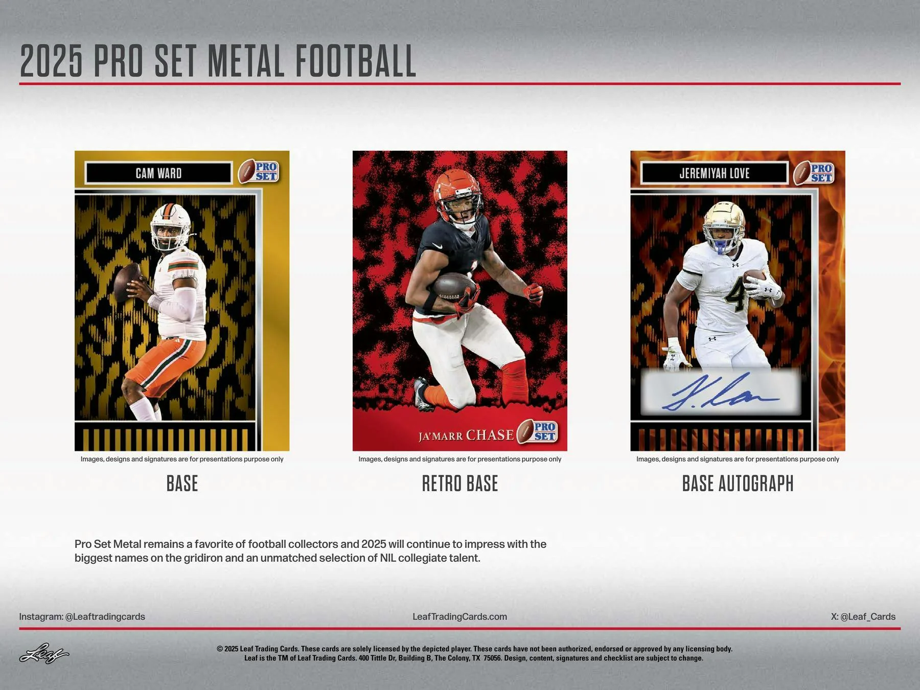 2025 Leaf Pro Set Metal Football Hobby Box - Image 3