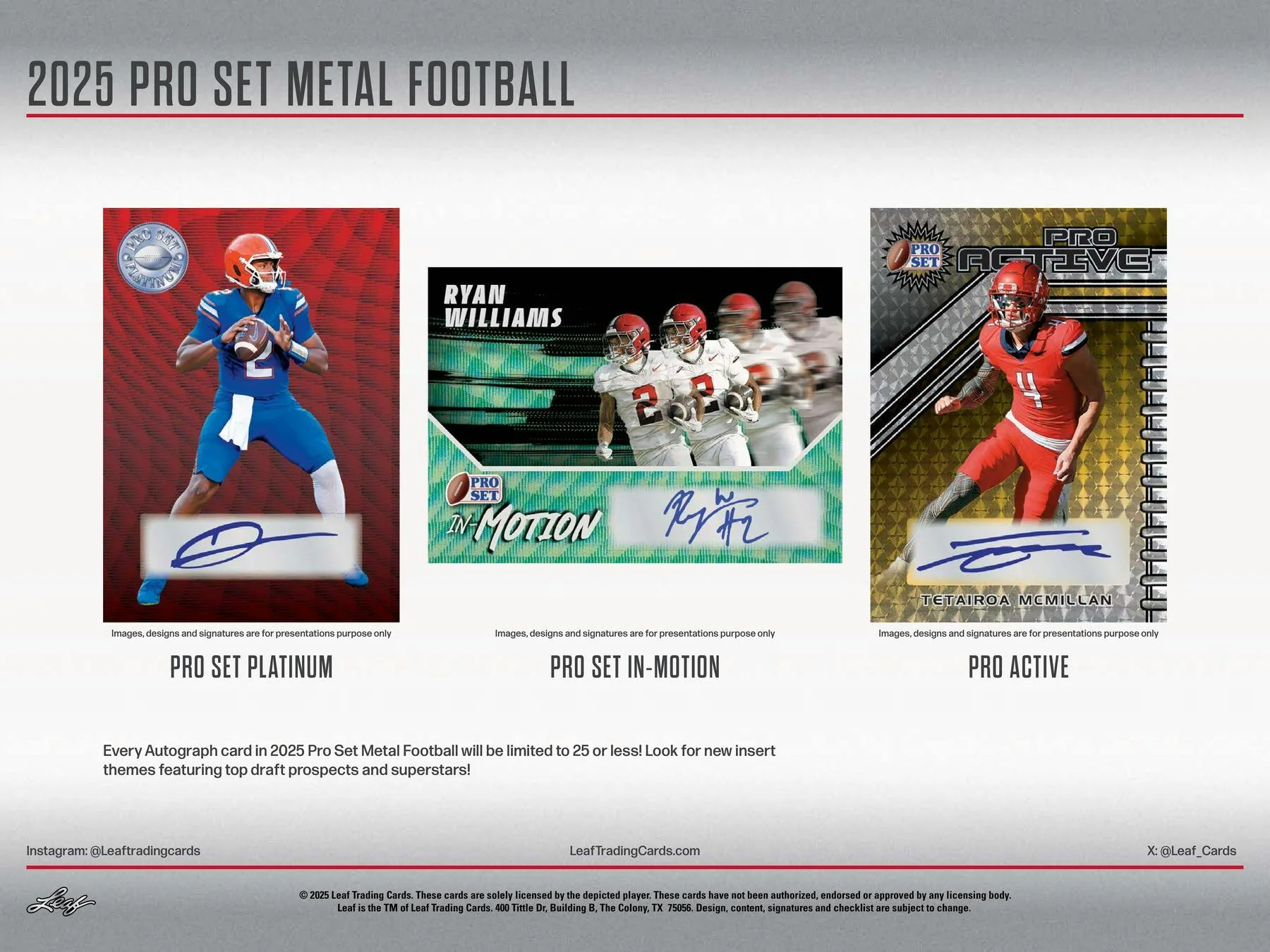 2025 Leaf Pro Set Metal Football Hobby Box - Image 4