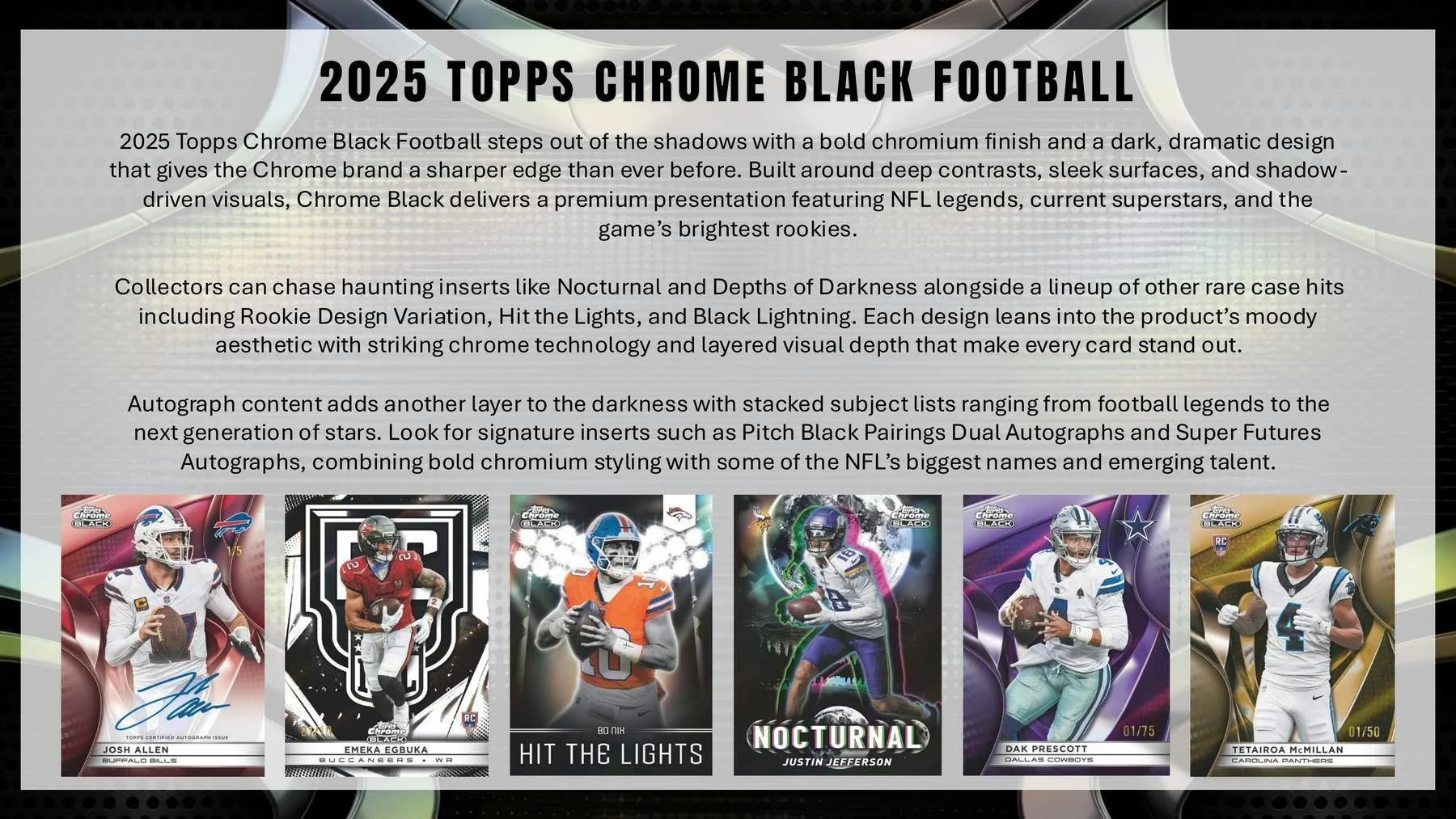 2025 Topps Chrome Black Football Hobby Box | Columbia Sports Cards - Image 3