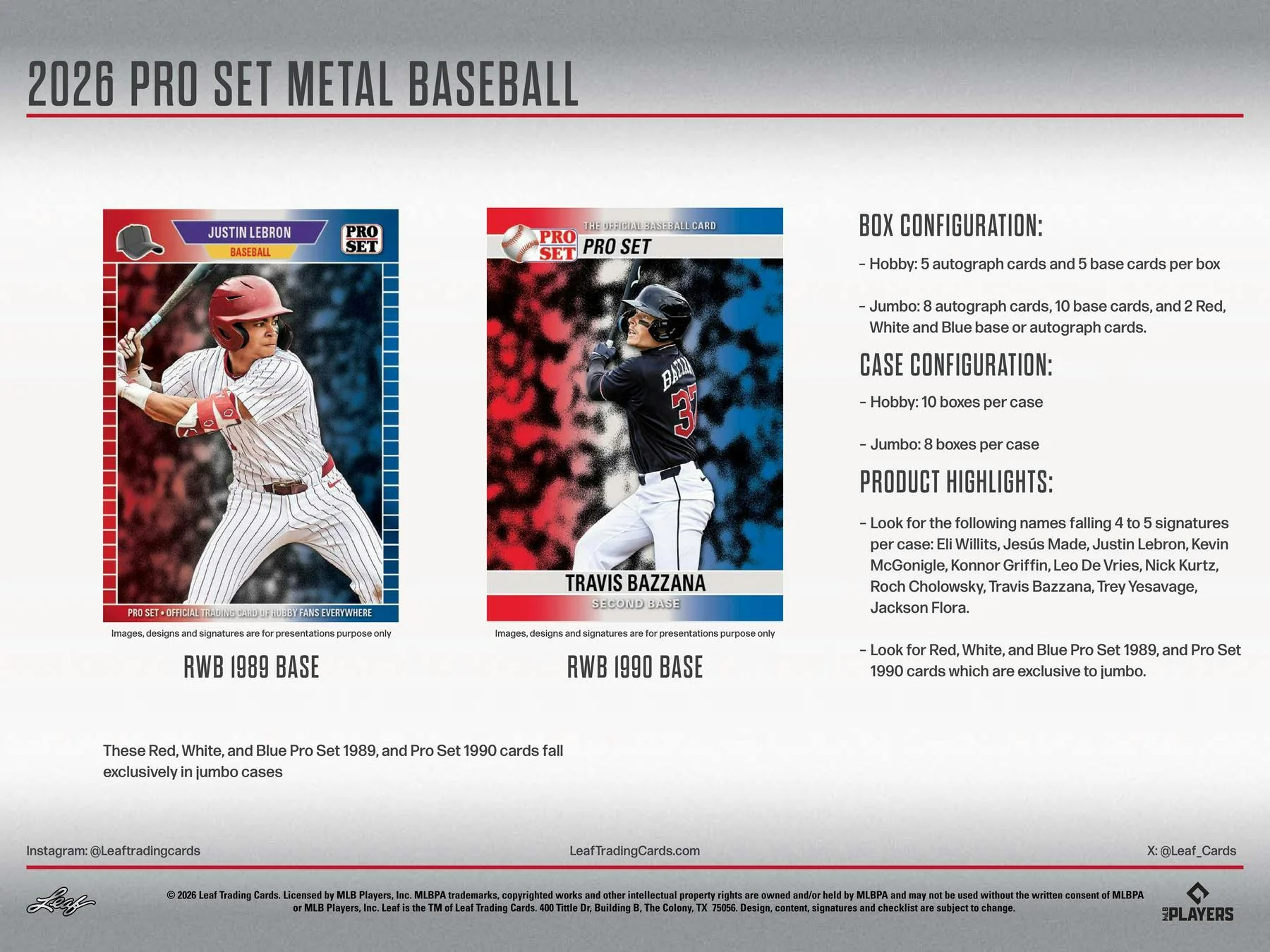 2026 Leaf Pro Set Metal Baseball Hobby Jumbo Box | Columbia Sports Cards - Image 7