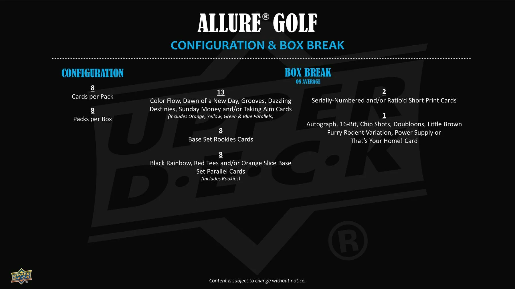 2026 Upper Deck Allure Golf Hobby Box - Image 9