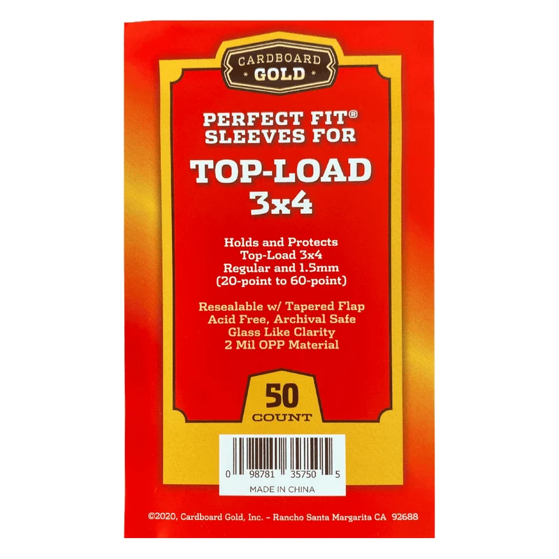 500ct Perfect Fit  Sleeves - 20pt-60pt Size - Cardboard Gold