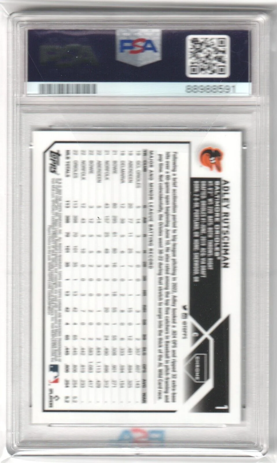ADLEY RUTSCHMAN 2023 Topps Chrome Xfractor RC Rookie #1 PSA 10 GEM MINT - Image 2