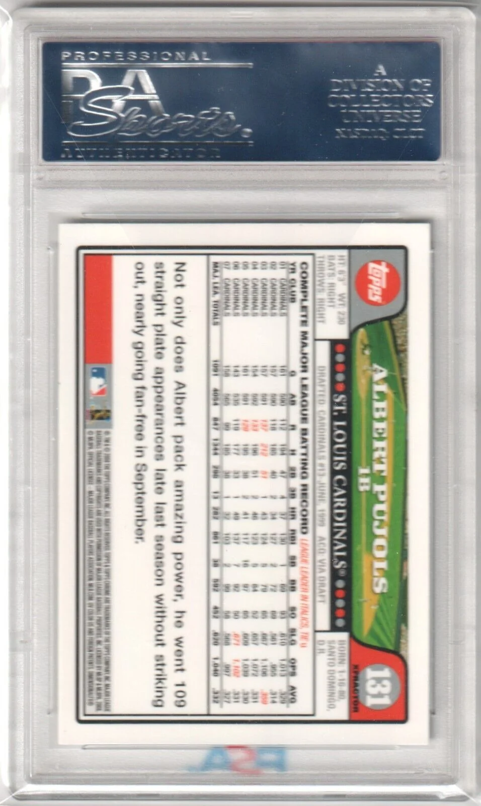 ALBERT PUJOLS 2008 Topps Chrome Xfractor #131 PSA 10 GEM MINT - CARDINALS - Image 2