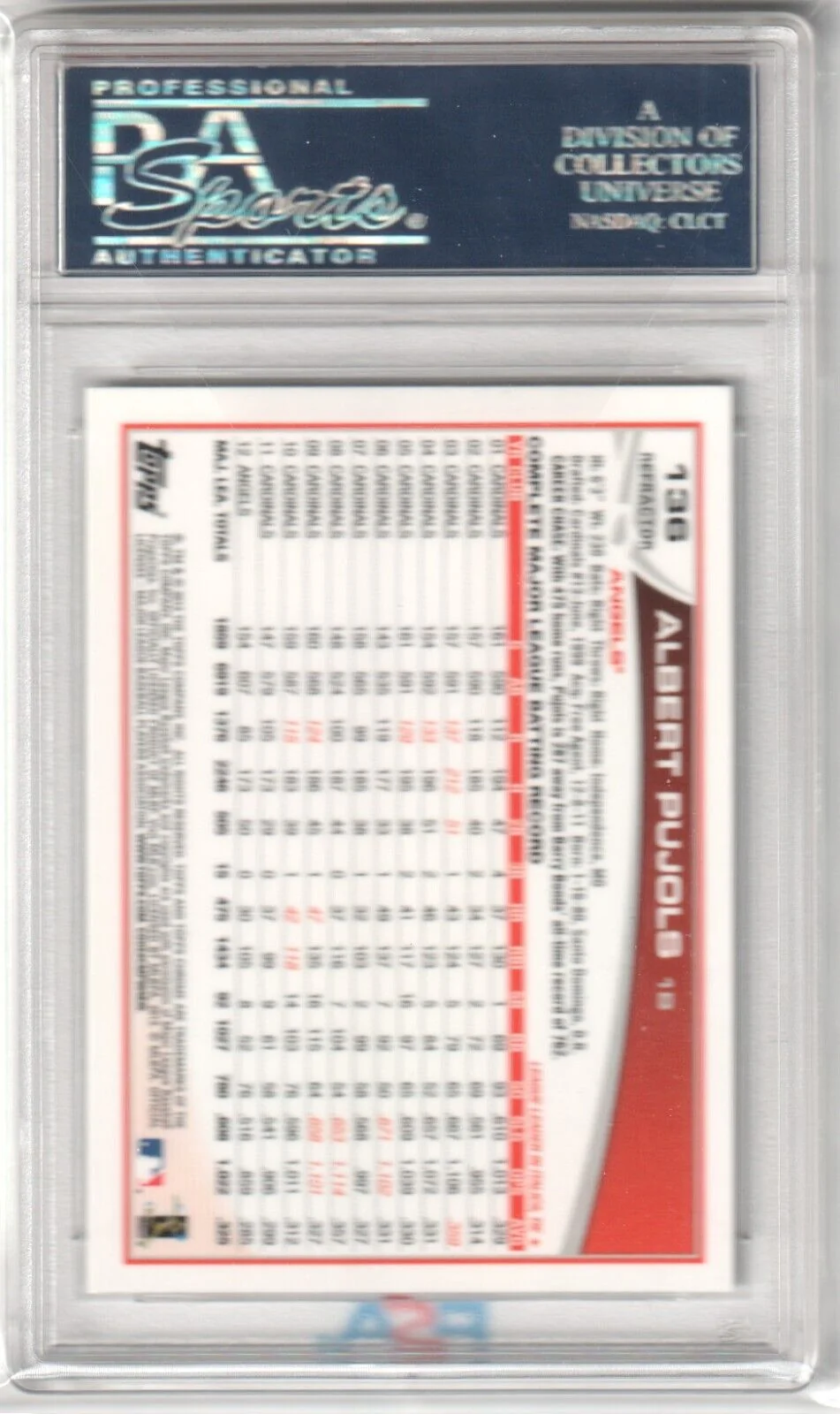 ALBERT PUJOLS 2013 Topps Chrome X-Fractor Pre-Swing #136 PSA 10 GEM MINT - Image 2