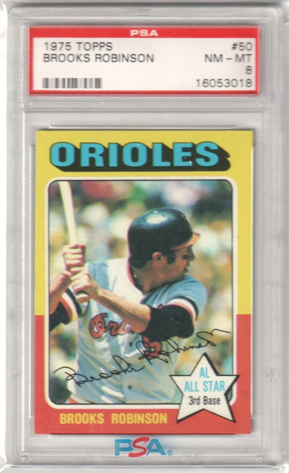 BROOKS ROBINSON 1975 Topps #50 PSA 8 NM-MT - ORIOLES
