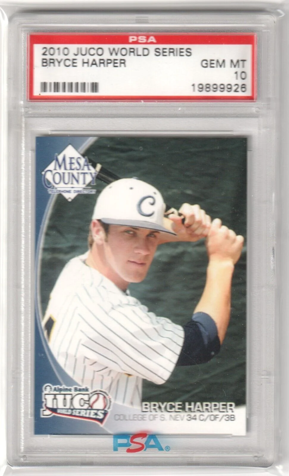 BRYCE HARPER 2010 JUCO World Series PSA 10 GEM MINT - PHILLIES