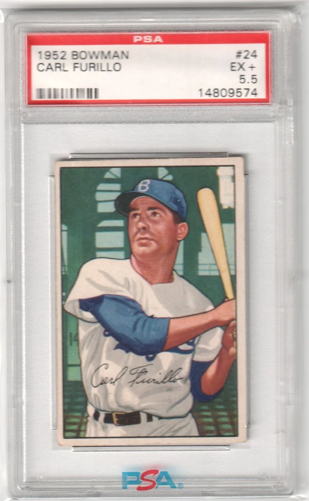 CARL FURILLO 1952 Bowman #24 PSA 5.5 EX+ - DODGERS