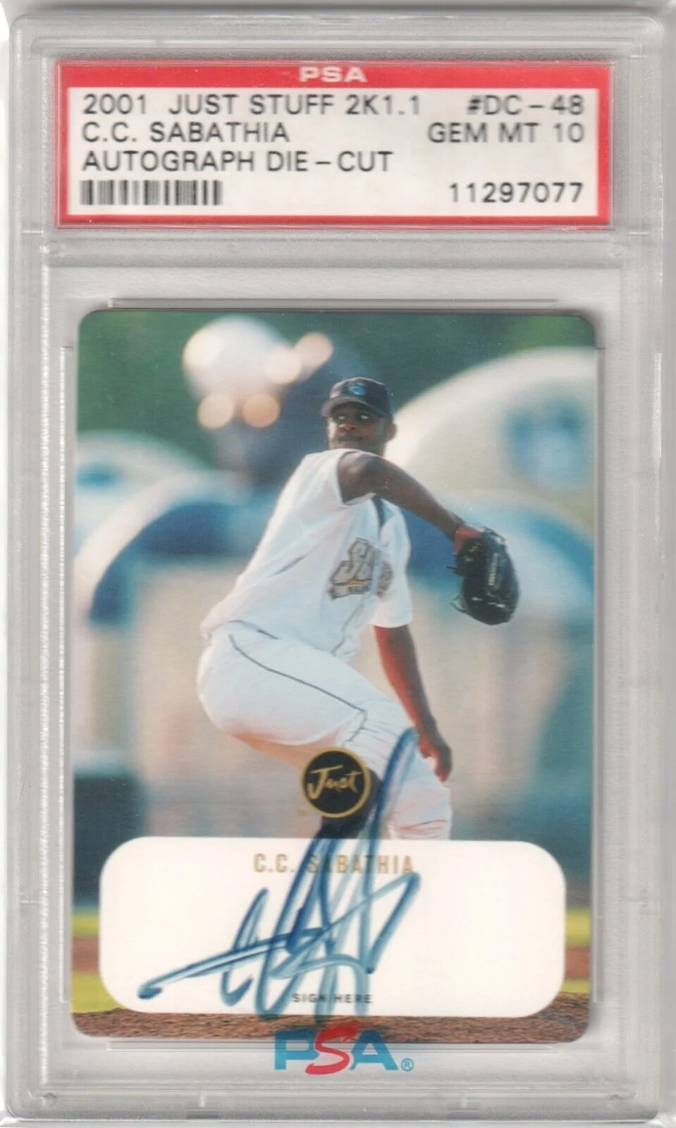 CC SABATHIA 2001 Just Stuff Autograph Auto #DC48 PSA 10 GEM MINT - YANKEES