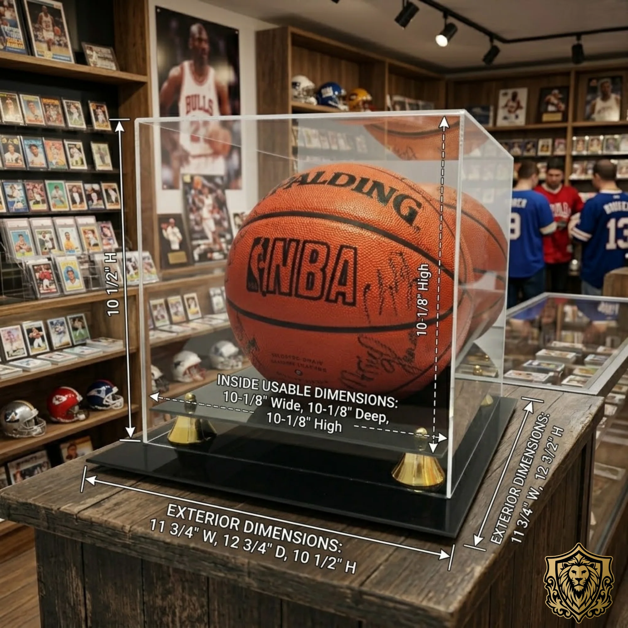 Deluxe Basketball Display Case With Mirror Back - Image 3