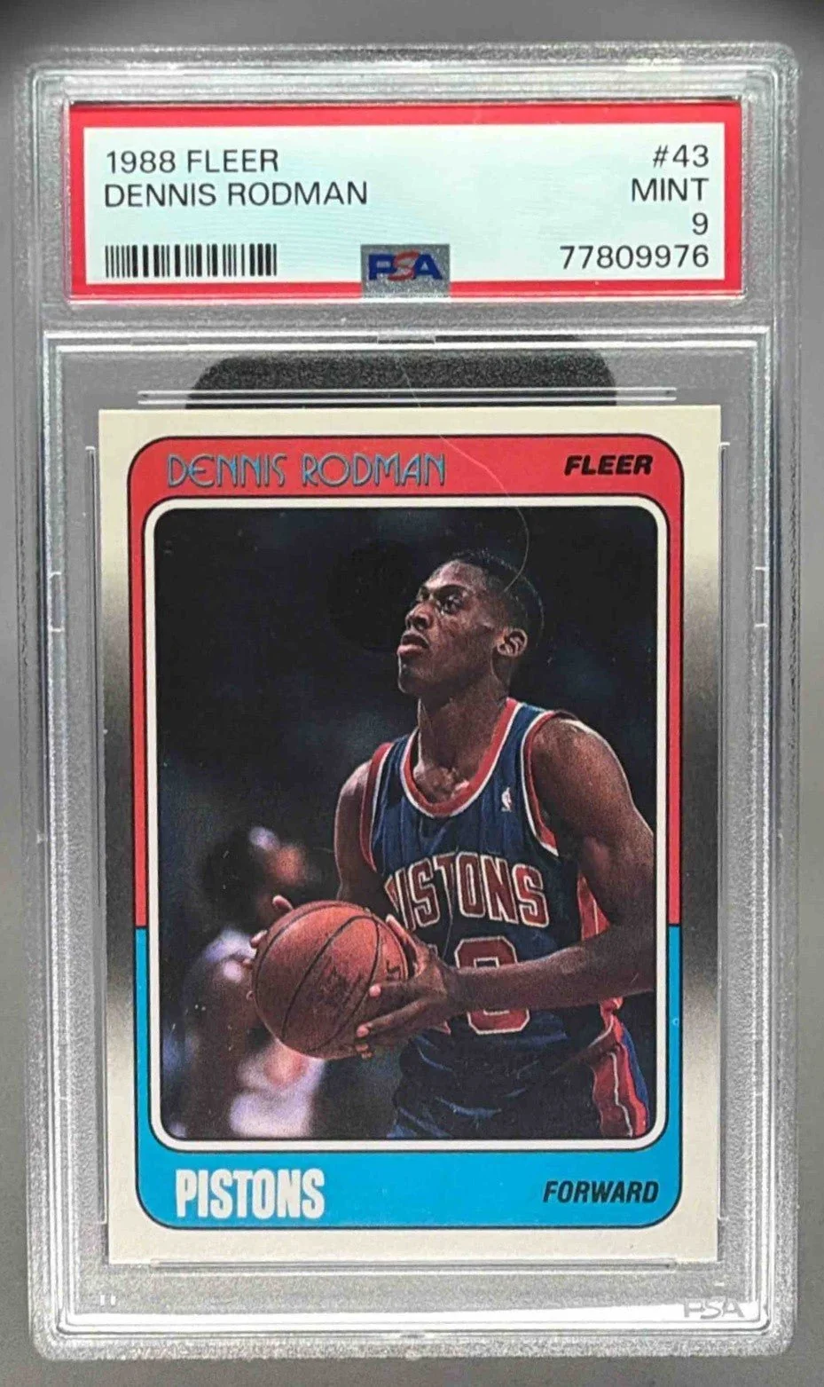 DENNIS RODMAN 1988 FLEER ROOKIE RC PSA 9 - PISTONS