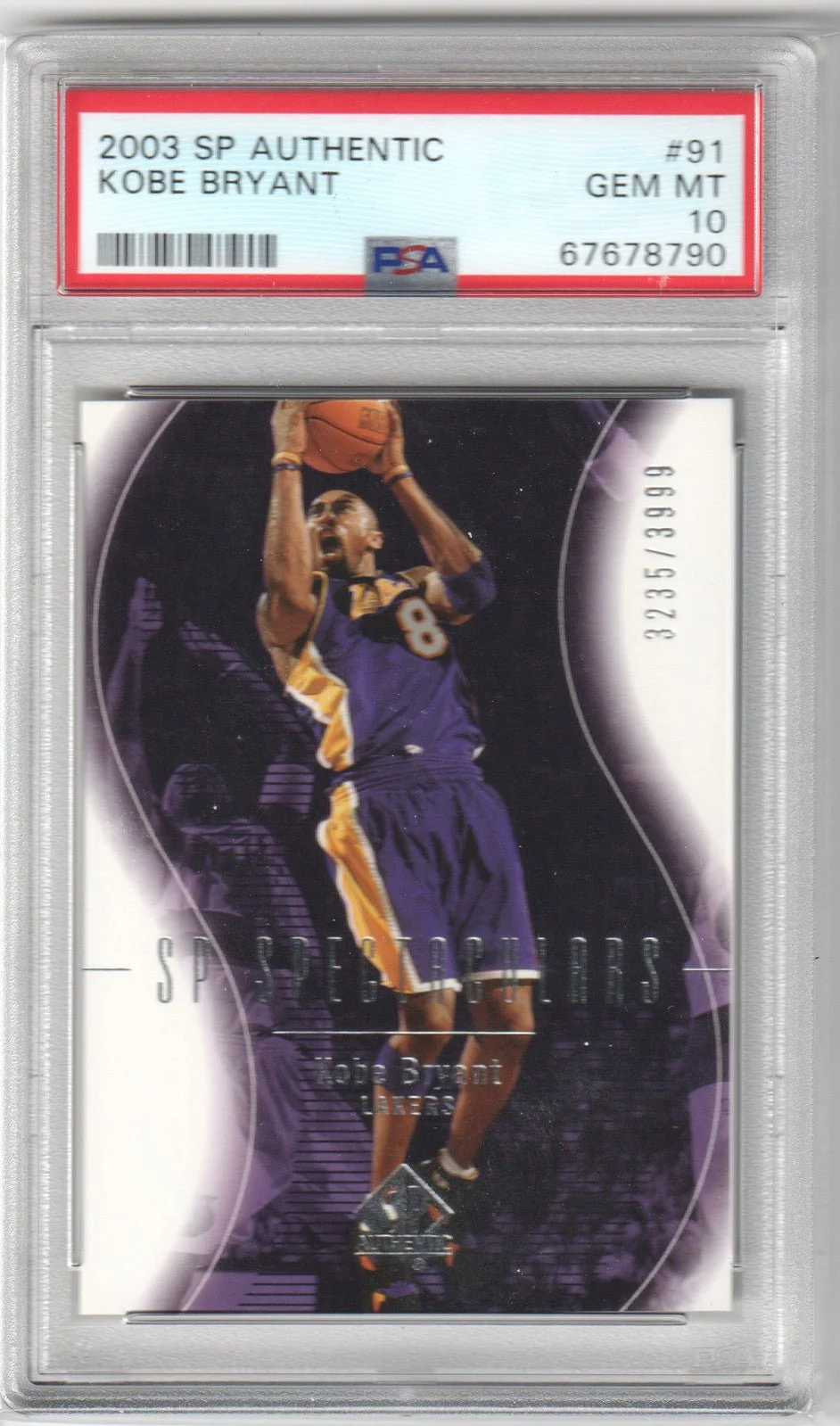 KOBE BRYANT 2003 Upper Deck SP Authentic #91 PSA 10 GEM MINT #/3999 Pop 27