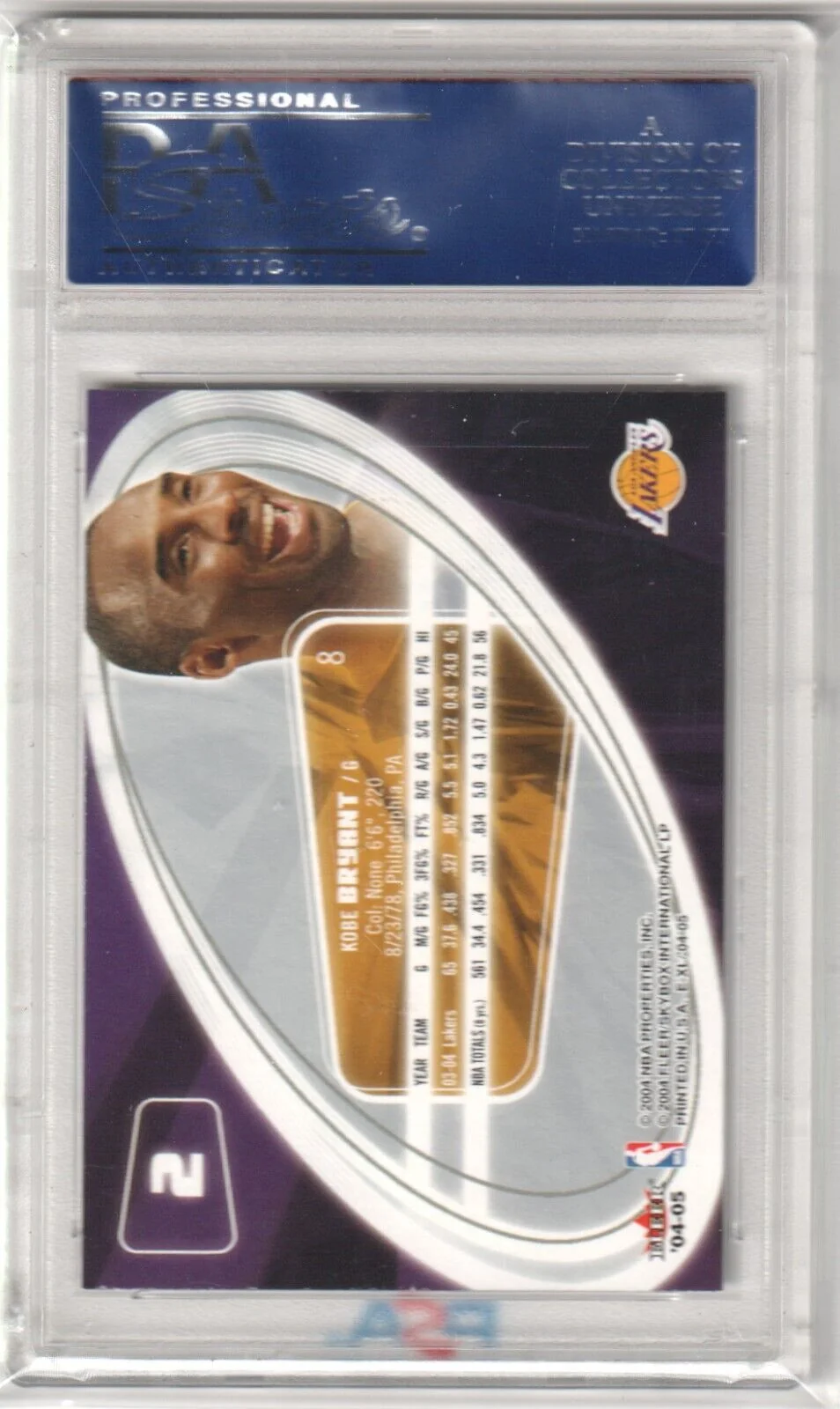 KOBE BRYANT 2004-05 Fleer Skybox E-XL #2 PSA 10 GEM MINT - LAKERS - Image 2