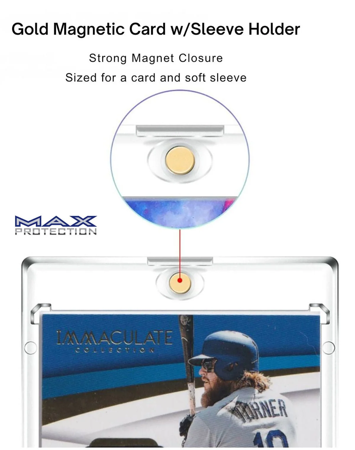Max Pro Ultra Clear Magnetic Card Holder 100pt w/Sleeve Size - Image 3