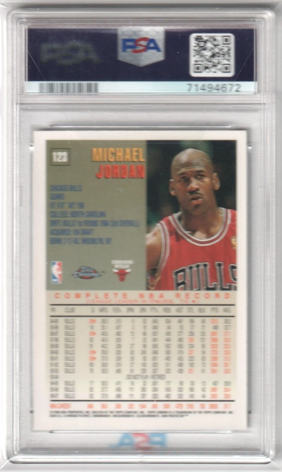 MICHAEL JORDAN 1997-98 Topps Chrome #123 PSA 8 NM-MT - BULLS - Image 2