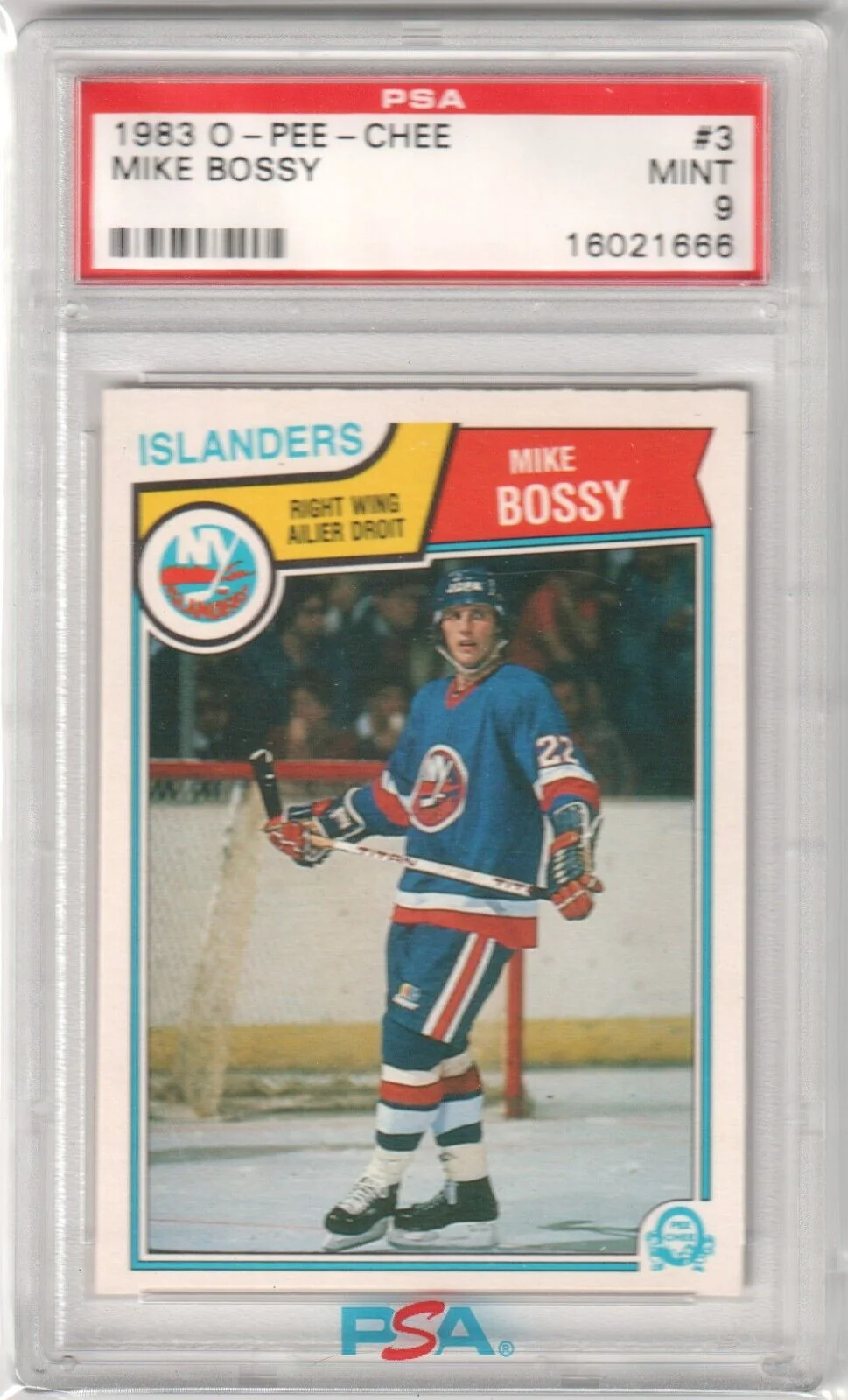 MIKE BOSSY 1983-84 O-PEE-CHEE #3 PSA 9 MINT - ISLANDERS