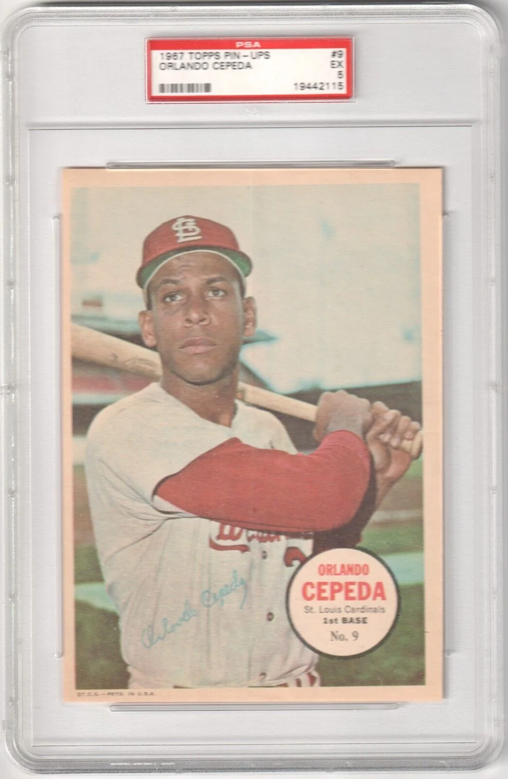 ORLANDO CEPEDA 1967 Topps Pin-Ups #9 PSA 5 EX -CARDINALS