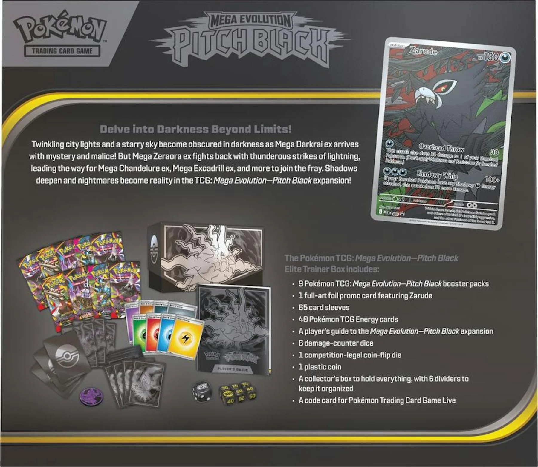 Pokemon: Mega Evolution Pitch Black Elite Trainer Box | Columbia Sports Cards - Image 2