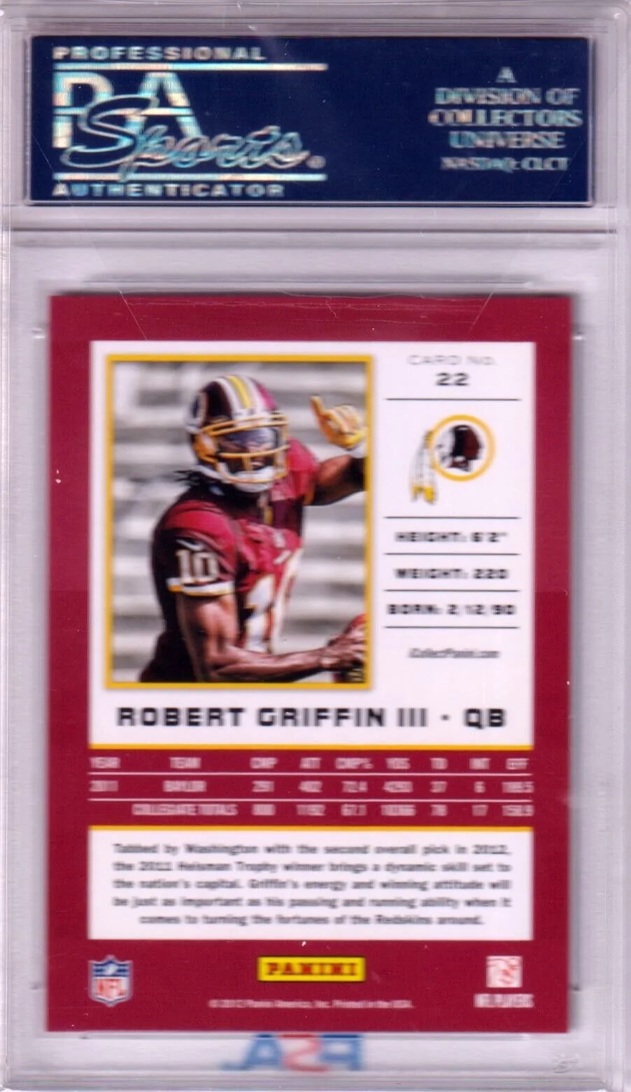 ROBERT GRIFFIN III 2012 National Convention RC Rookie #/499 PSA 10 - REDSKINS - Image 2
