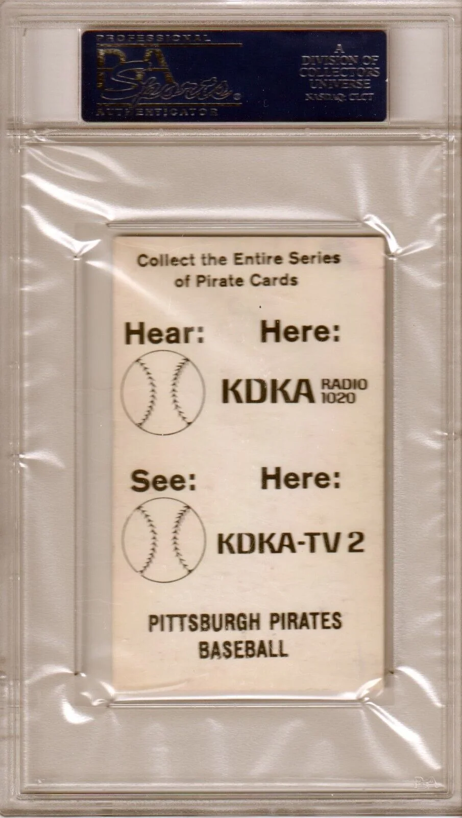 ROBERTO CLEMENTE 1968 KDKA #21 PSA 6 EX-MT - PIRATES - Image 2