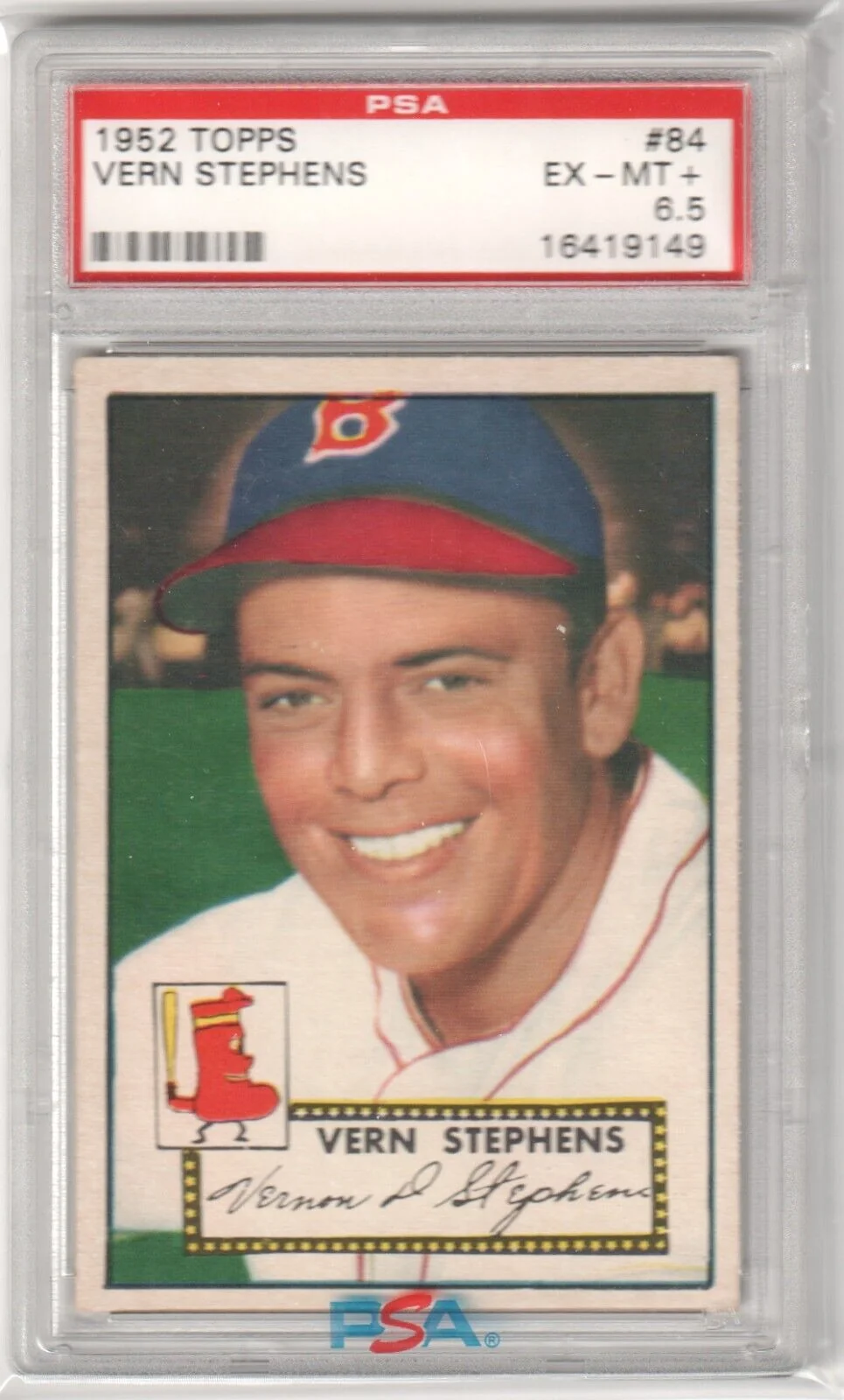 VERN STEPHENS 1952 Topps #84 PSA 6.5 EX-NM+ - RED SOX