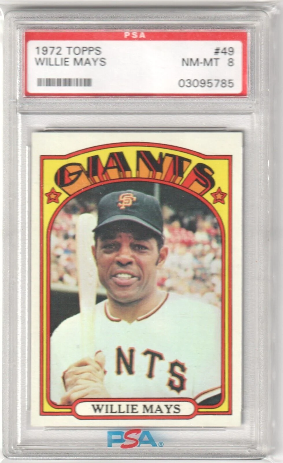 WILLIE MAYS 1972 Topps #49 Graded PSA 8 NM-MT - GIANTS