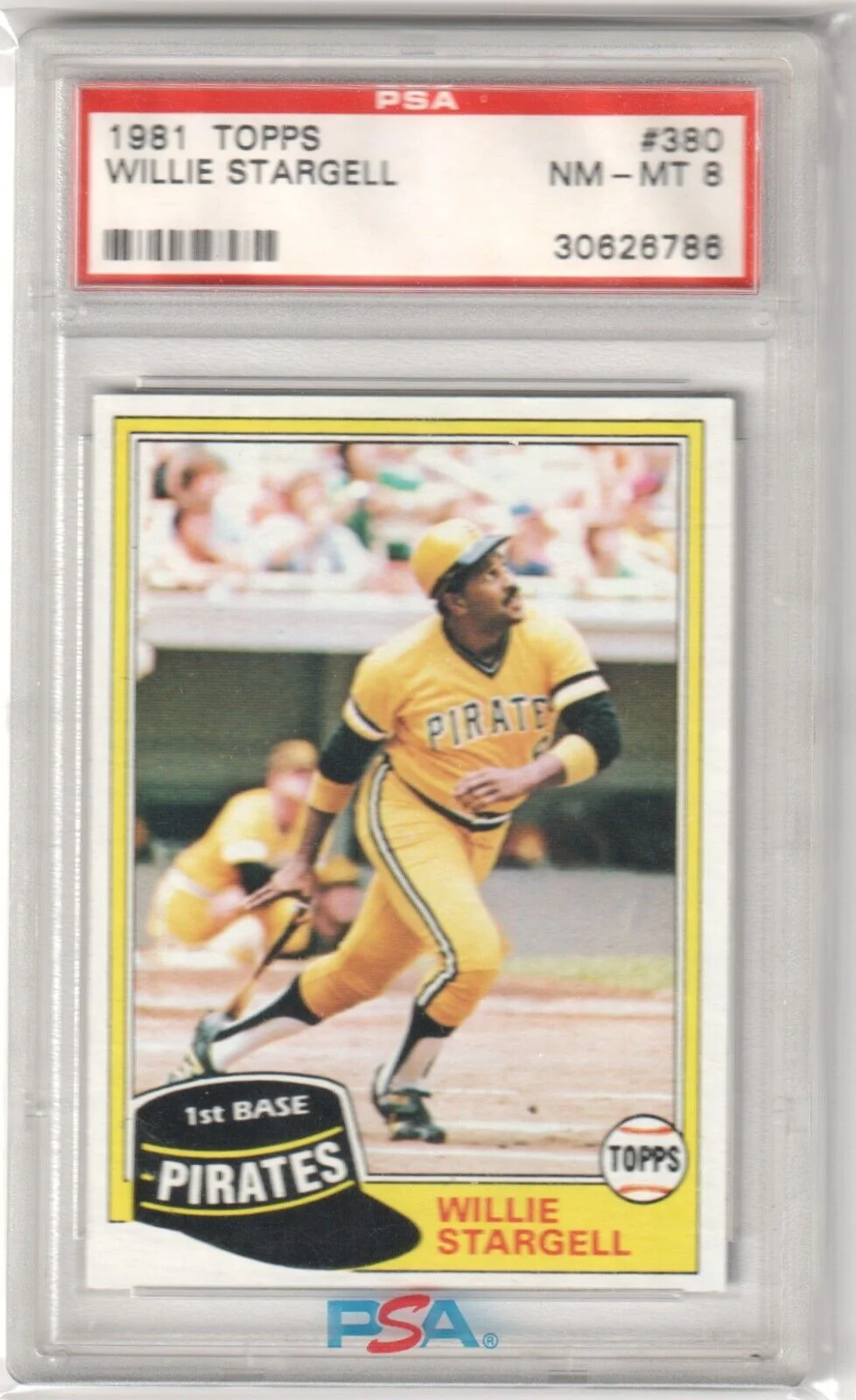WILLIE STARGELL 1981 Topps #380 PSA 8 NM-MT - PIRATES